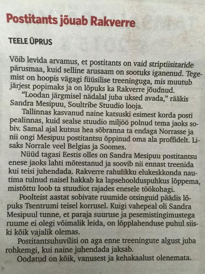Poletribe/ Soultribe first tweets in local paper